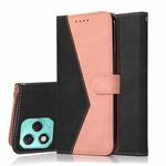 For Honor 400 Lite Global Dual-color Stitching Leather Phone Case(Black Rose Gold)