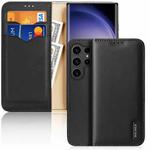 For Samsung Galaxy S24 Ultra 5G DUX DUCIS Hivo Series Cowhide + PU + TPU Flip Phone Case(Black)