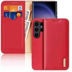 For Samsung Galaxy S24 Ultra 5G DUX DUCIS Hivo Series Cowhide + PU + TPU Flip Phone Case(Red)