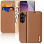 For Samsung Galaxy S24+ 5G DUX DUCIS Hivo Series Cowhide + PU + TPU Flip Phone Case(Brown)