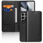 For Samsung Galaxy S25 Ultra 5G DUX DUCIS Hivo Series Cowhide + PU + TPU Flip Phone Case(Black)