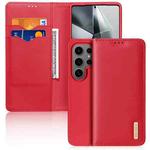 For Samsung Galaxy S25 Ultra 5G DUX DUCIS Hivo Series Cowhide + PU + TPU Flip Phone Case(Red)