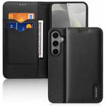 For Samsung Galaxy S25+ 5G DUX DUCIS Hivo Series Cowhide + PU + TPU Flip Phone Case(Black)