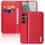 For Samsung Galaxy S25+ 5G DUX DUCIS Hivo Series Cowhide + PU + TPU Flip Phone Case(Red)