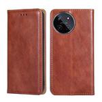 For Realme 11 4G Gloss Oil Solid Color Magnetic Leather Phone Case(Brown)