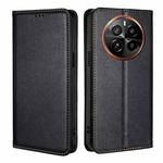 For Realme GT5 Pro 5G Gloss Oil Solid Color Magnetic Leather Phone Case(Black)