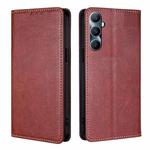 For Realme C65 4G Gloss Oil Solid Color Magnetic Leather Phone Case(Brown)