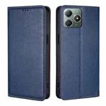 For Realme C61 4G Gloss Oil Solid Color Magnetic Leather Phone Case(Blue)