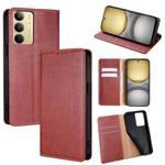 For Realme C75 4G / 14x 5G Global Gloss Oil Solid Color Magnetic Leather Phone Case(Brown)
