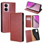 For Realme P3 Pro 5G Global Gloss Oil Solid Color Magnetic Leather Phone Case(Brown)
