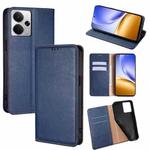 For Realme 14 5G Global Gloss Oil Solid Color Magnetic Leather Phone Case(Blue)