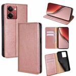 For Realme P3 Ultra 5G Gloss Oil Solid Color Magnetic Leather Phone Case(Rose Gold)