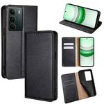 For Realme C71 4G Gloss Oil Solid Color Magnetic Leather Phone Case(Black)