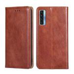 For TCL 20s / 20 5G / 20L / 20L+ Gloss Oil Solid Color Magnetic Leather Phone Case(Brown)