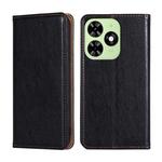 For Tecno Spark Go 2024 Gloss Oil Solid Color Magnetic Leather Phone Case(Black)