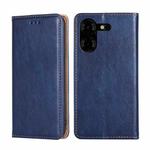 For Tecno Pova 5 Pro Gloss Oil Solid Color Magnetic Leather Phone Case(Blue)