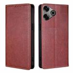 For Tecno Pova 6 Pro 5G Gloss Oil Solid Color Magnetic Leather Phone Case(Brown)