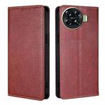 For Tecno Spark 20 Pro+ 4G Gloss Oil Solid Color Magnetic Leather Phone Case(Brown)