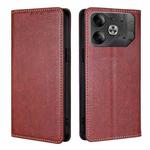 For Tecno Pova 6 5G Gloss Oil Solid Color Magnetic Leather Phone Case(Brown)