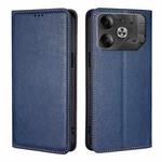 For Tecno Pova 6 5G Gloss Oil Solid Color Magnetic Leather Phone Case(Blue)