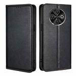 For Tecno Spark 30C 4G Gloss Oil Solid Color Magnetic Leather Phone Case(Black)