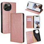 For Tecno Pova 6 Neo 5G Gloss Oil Solid Color Magnetic Leather Phone Case(Rose Gold)