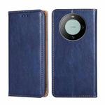 For Huawei Mate 60 Gloss Oil Solid Color Magnetic Leather Phone Case(Blue)