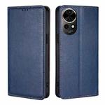 For Huawei nova 12 5G Gloss Oil Solid Color Magnetic Leather Phone Case(Blue)