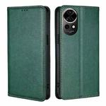 For Huawei nova 12 5G Gloss Oil Solid Color Magnetic Leather Phone Case(Green)