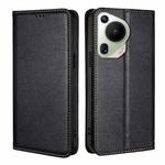 For Huawei Pura 70 Ultra Gloss Oil Solid Color Magnetic Leather Phone Case(Black)