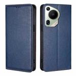 For Huawei Pura 70 Ultra Gloss Oil Solid Color Magnetic Leather Phone Case(Blue)