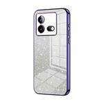 For vivo iQOO Neo8 / Neo8 Pro Gradient Glitter Powder Electroplated Phone Case(Purple)