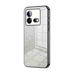 For vivo iQOO Neo8 / Neo8 Pro Gradient Glitter Powder Electroplated Phone Case(Black)