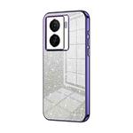 For vivo iQOO Z7x Gradient Glitter Powder Electroplated Phone Case(Purple)