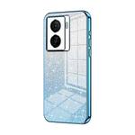 For vivo iQOO Z7x Gradient Glitter Powder Electroplated Phone Case(Blue)