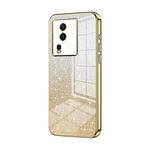 For vivo iQOO Neo7 Gradient Glitter Powder Electroplated Phone Case(Gold)