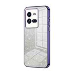 For vivo iQOO 10 Pro Gradient Glitter Powder Electroplated Phone Case(Purple)