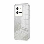 For vivo iQOO 10 Pro Gradient Glitter Powder Electroplated Phone Case(Transparent)