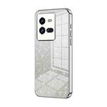 For vivo iQOO 10 Pro Gradient Glitter Powder Electroplated Phone Case(Silver)