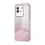 For vivo iQOO Neo6 Gradient Glitter Powder Electroplated Phone Case(Pink)