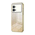 For vivo iQOO 9 Pro Gradient Glitter Powder Electroplated Phone Case(Gold)