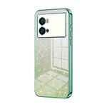 For vivo iQOO 9 Pro Gradient Glitter Powder Electroplated Phone Case(Green)