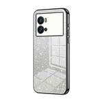 For vivo iQOO 9 Pro Gradient Glitter Powder Electroplated Phone Case(Black)