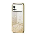 For vivo iQOO 9 Gradient Glitter Powder Electroplated Phone Case(Gold)