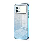 For vivo iQOO 9 Gradient Glitter Powder Electroplated Phone Case(Blue)