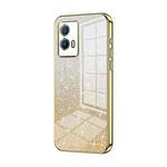 For vivo iQOO U5 Gradient Glitter Powder Electroplated Phone Case(Gold)