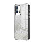 For vivo iQOO U5 Gradient Glitter Powder Electroplated Phone Case(Black)