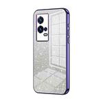 For vivo iQOO 8 Pro Gradient Glitter Powder Electroplated Phone Case(Purple)