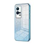 For vivo iQOO 8 Pro Gradient Glitter Powder Electroplated Phone Case(Blue)