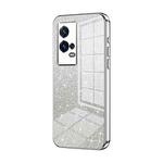 For vivo iQOO 8 Pro Gradient Glitter Powder Electroplated Phone Case(Silver)
